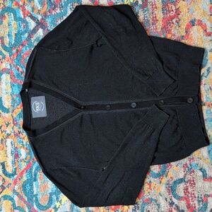 BKE Standard Fit Basic Black 100% Cotton Cardigan Medium EUC